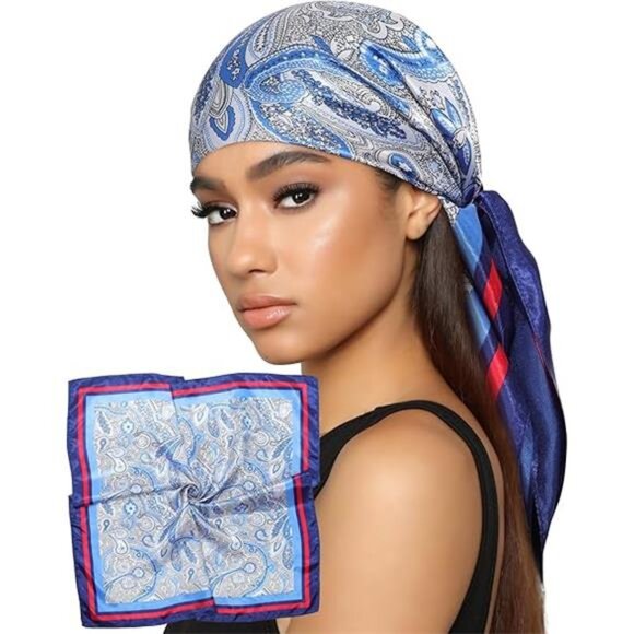 35” Satin Head Scarf for Women Like Silk Scarf for Hair Scarf Satin Hair - Picture 8 of 8